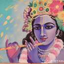 Шри Кришна играет на флейте